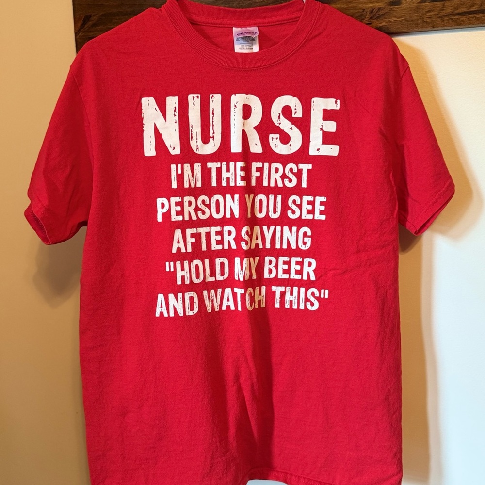 Gildan Red Nurse Graphic Tee - Short Sleeve